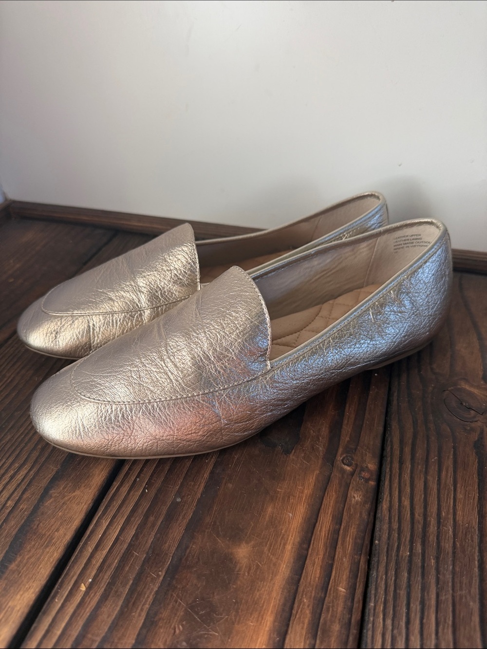 Birdies Vespa Gold Leather Flats